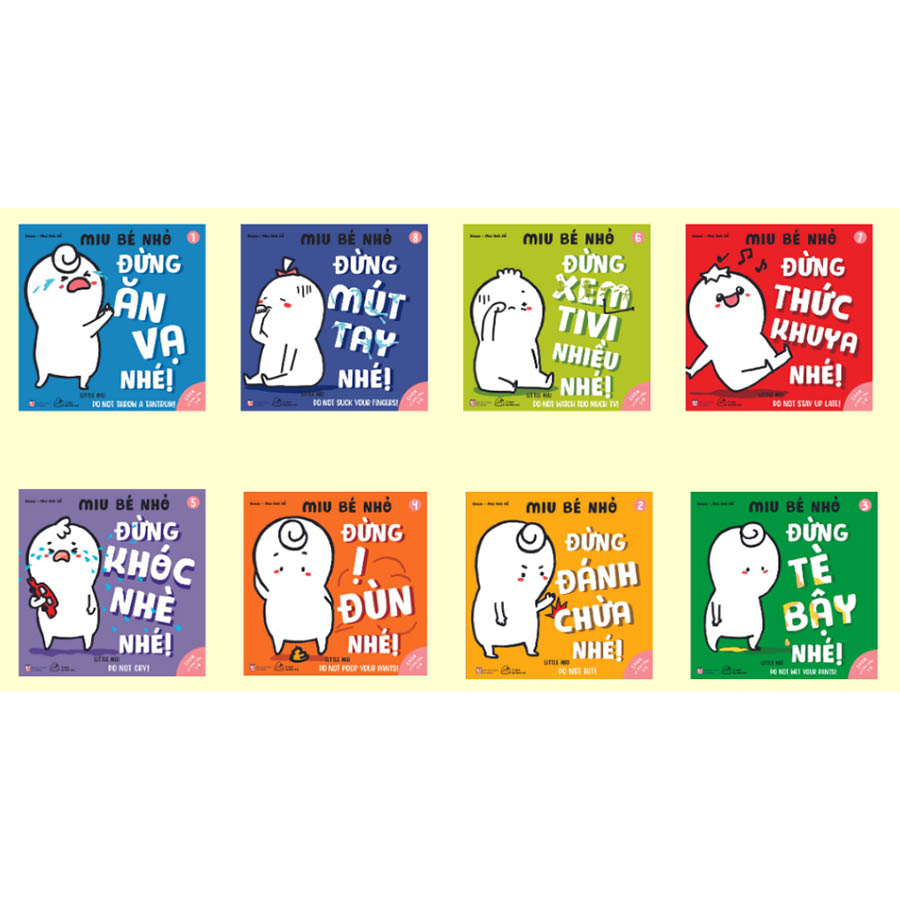 Combo 8 Cuốn Ehon Song Ngữ Kĩ Năng Sống - Miu Bé Nhỏ Phần 1