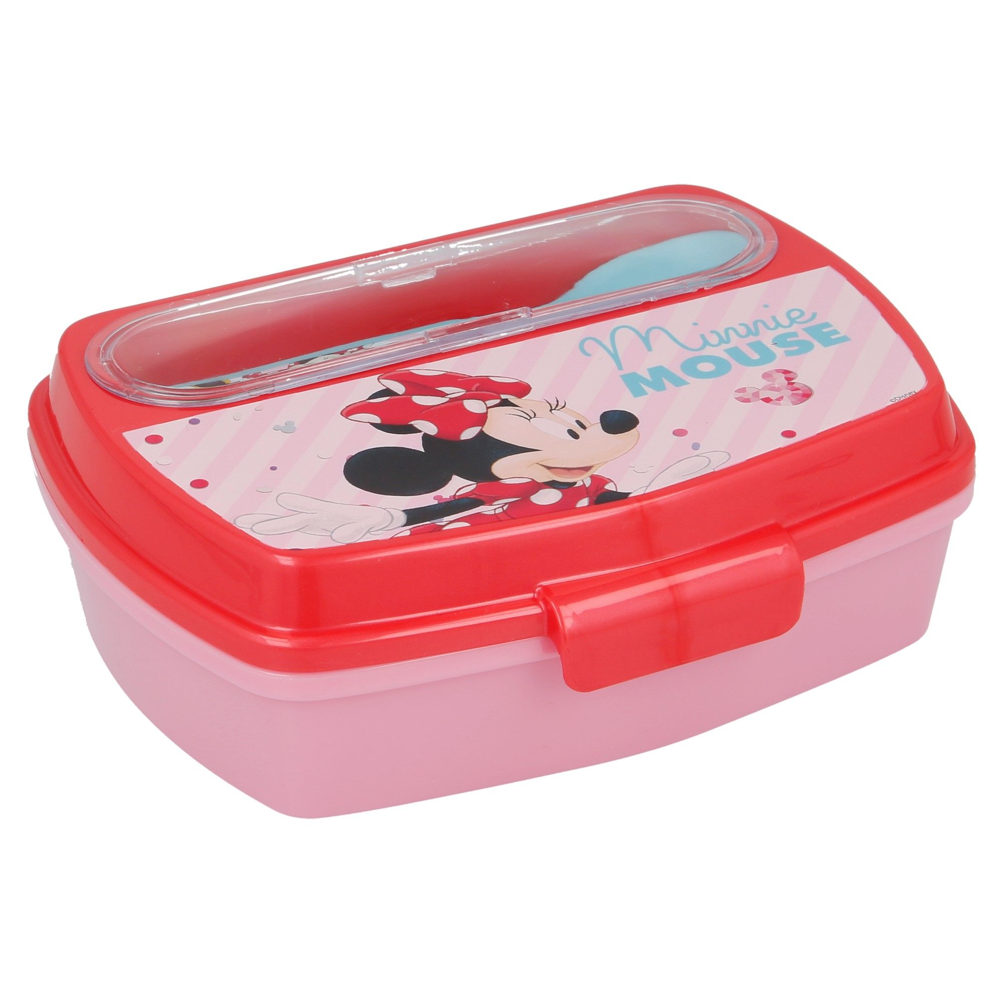 Bộ Hộp Đựng Cơm Kèm Thìa Dĩa Minnie Electric Doll 18809
