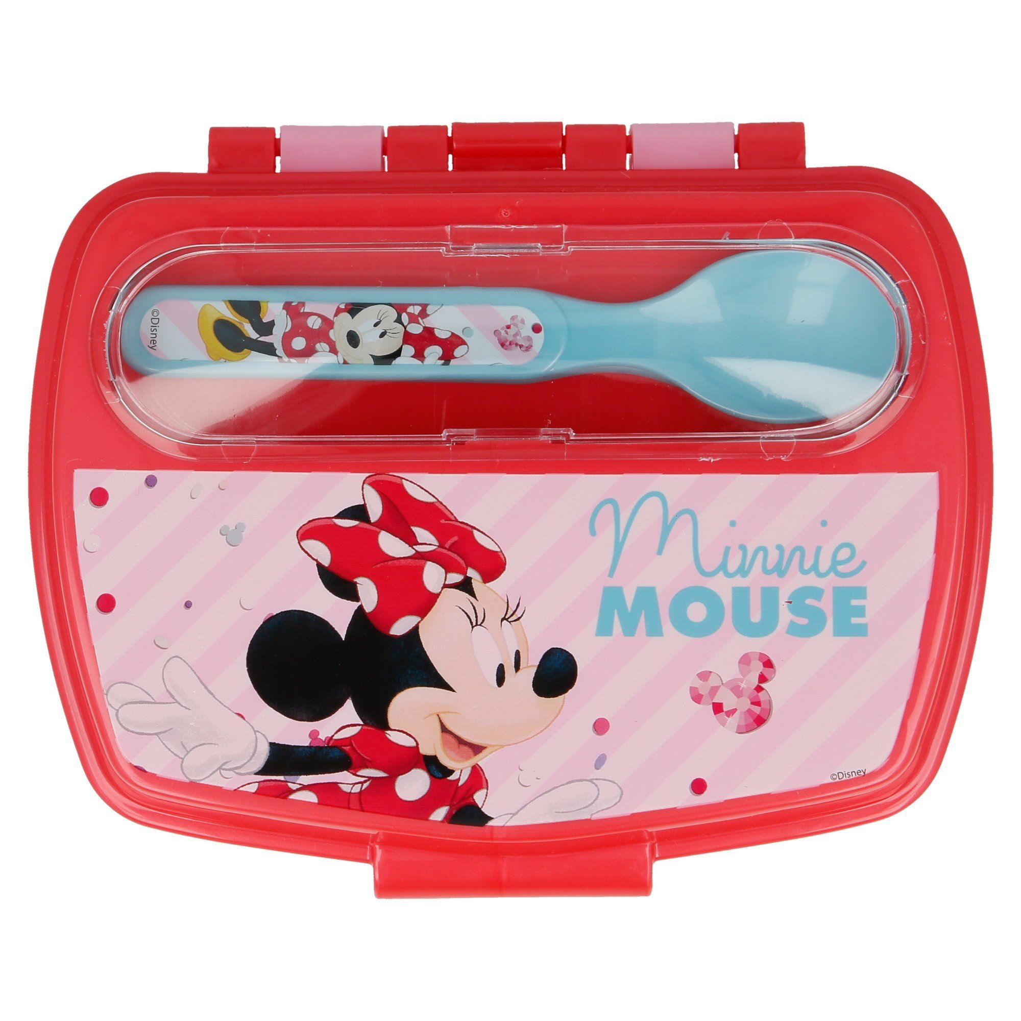 Bộ Hộp Đựng Cơm Kèm Thìa Dĩa Minnie Electric Doll 18809