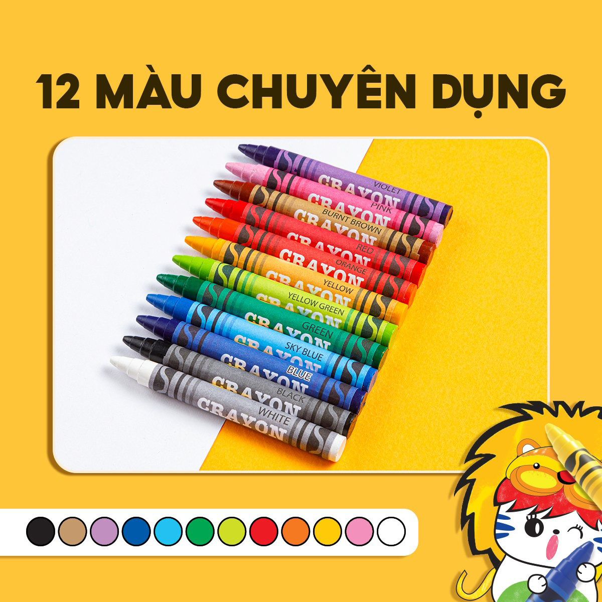 Sáp Màu 12 Màu CR-C016 (TL)