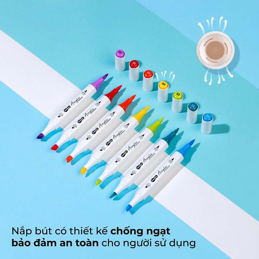 Bút Lông Màu Colokit Acrylic Markers 2 Đầu ACM-C002 24 Màu