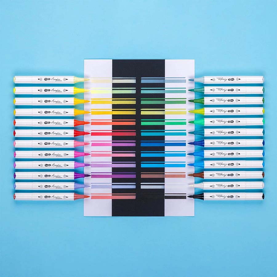 Bút Lông Màu Colokit Acrylic Markers 2 Đầu ACM-C002 24 Màu