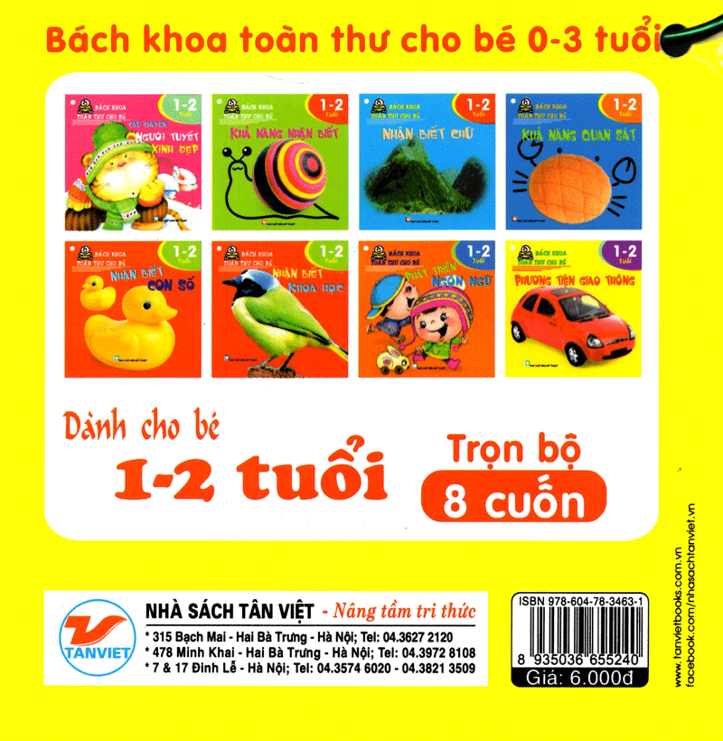 Combo 8 Cuốn Bách Khoa Toàn Thư Cho Bé Từ 1-2 Tuổi