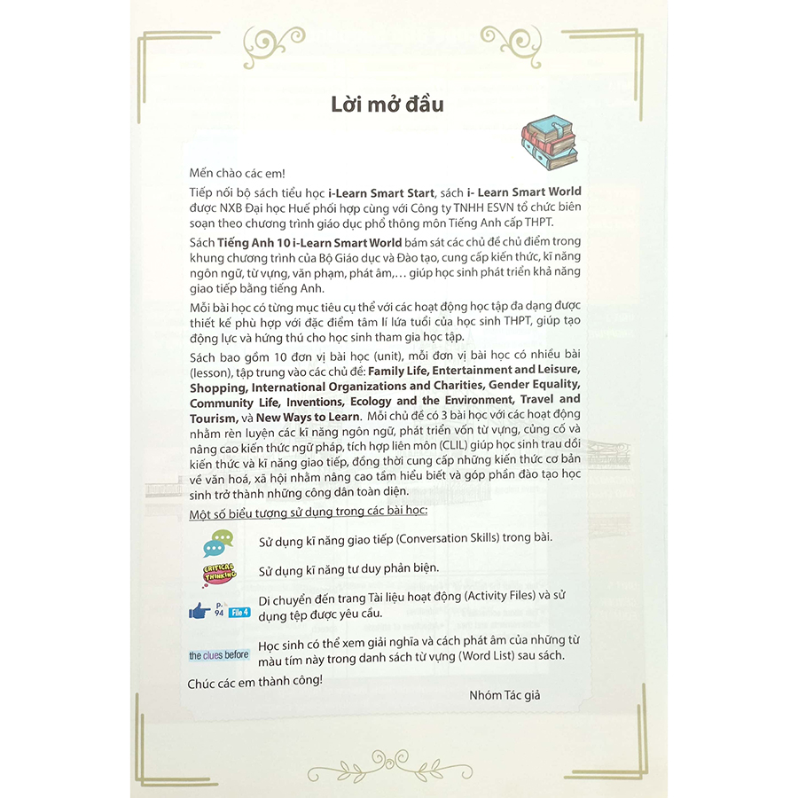 Tiếng Anh Lớp 10 I-Learn Smart World - Student's Book