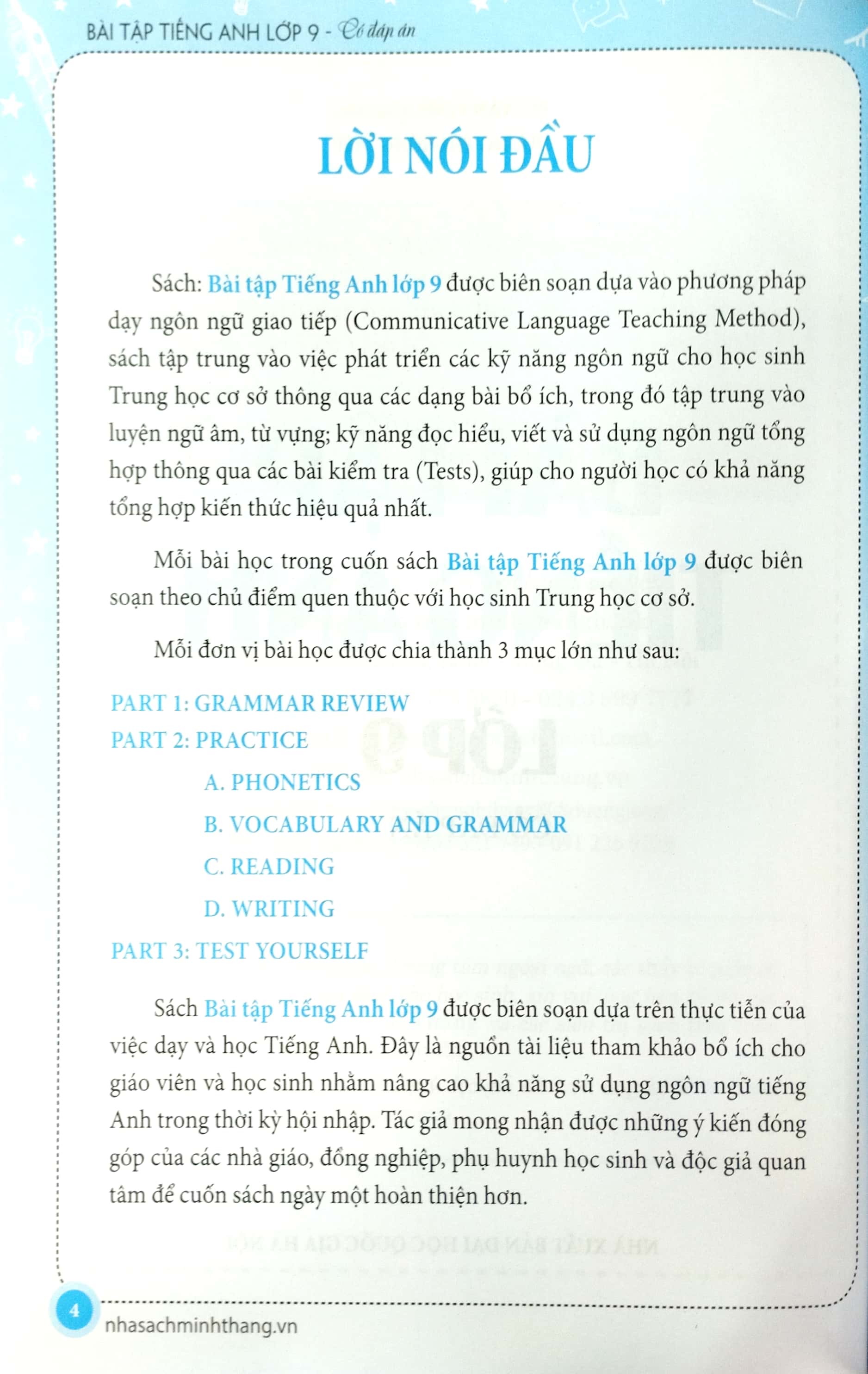 Bài Tập Tiếng Anh Lớp 9 (Có Đáp Án)