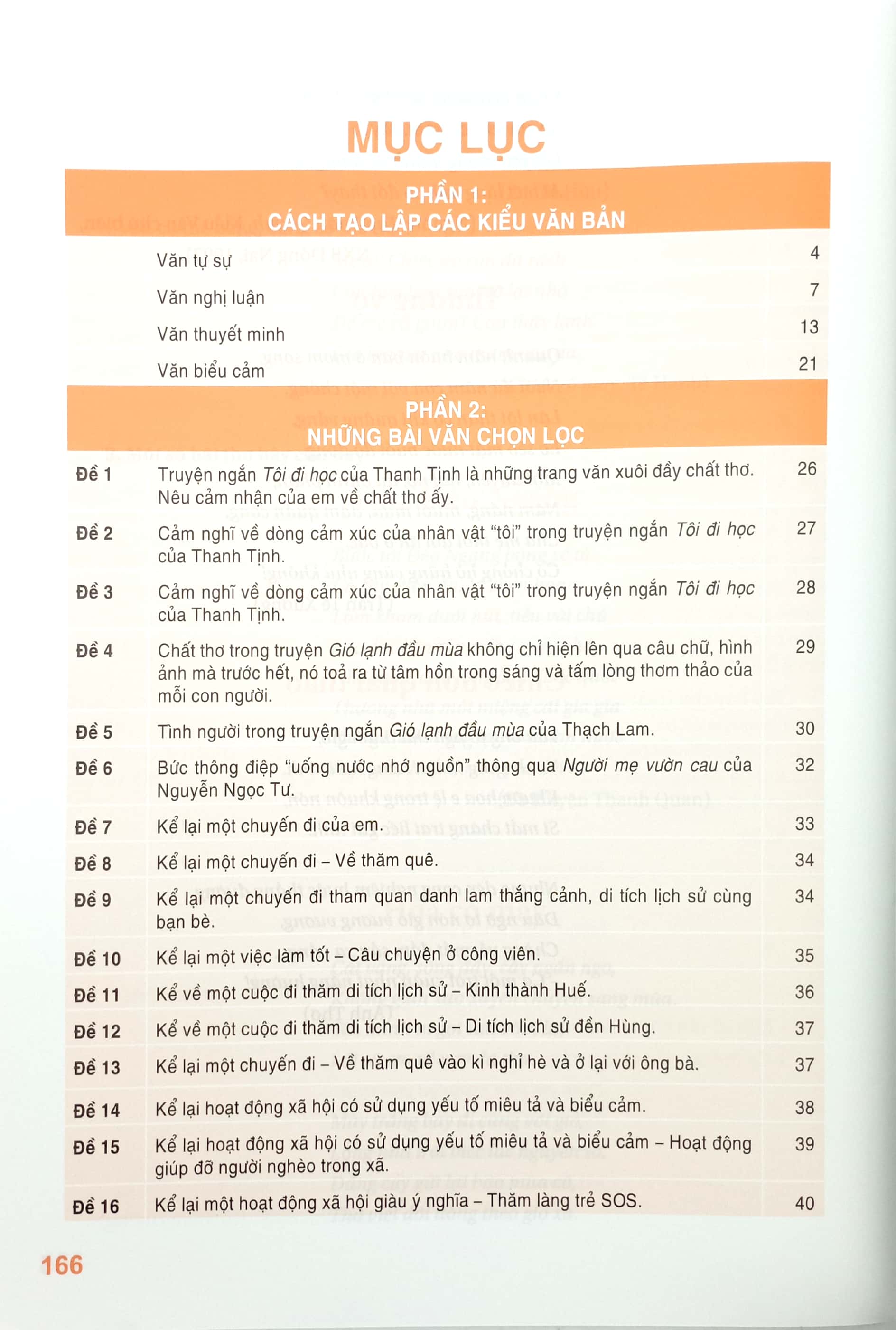 Những Bài Văn Chọn Lọc Lớp 8 (Chương Trình Mới)