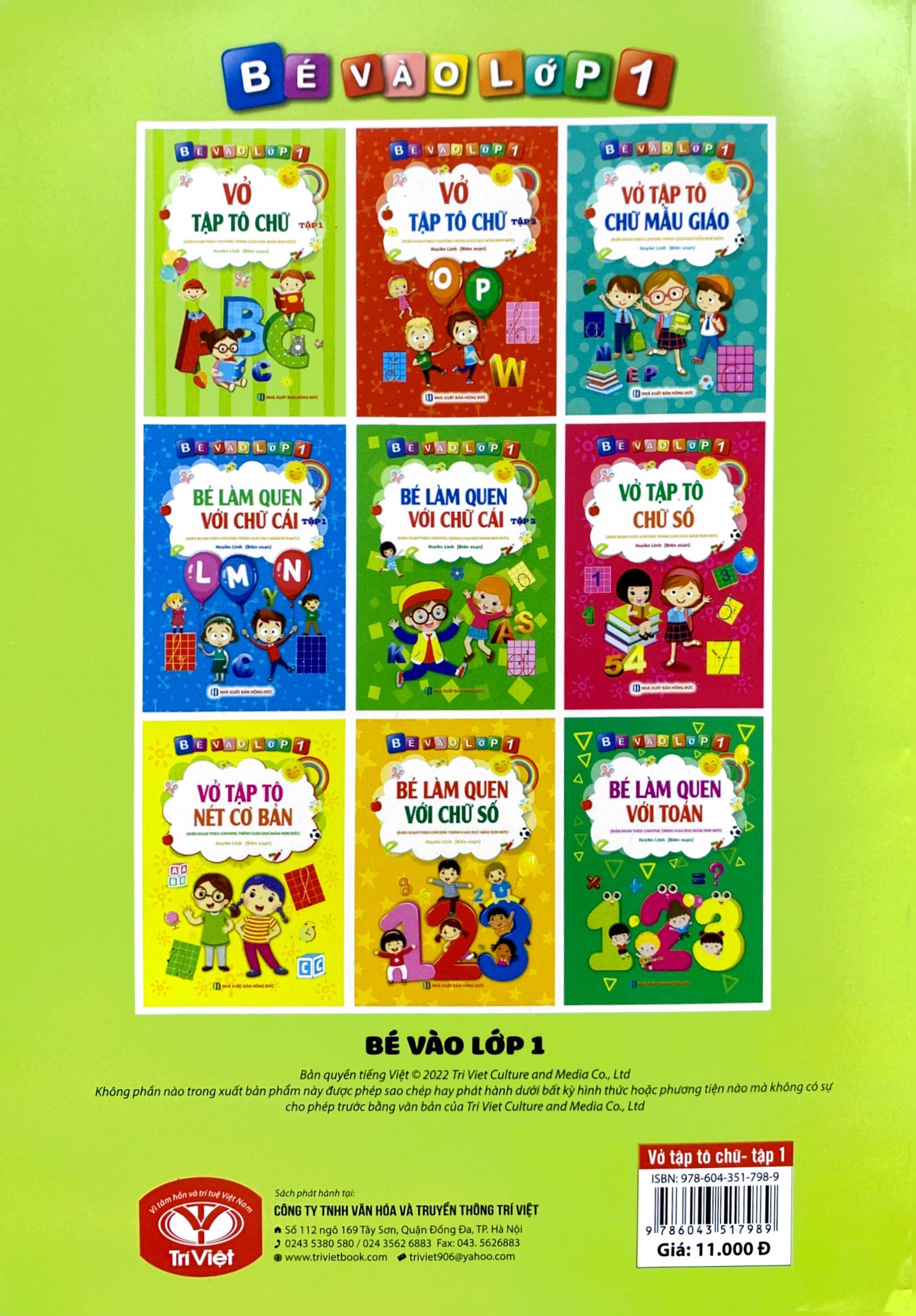 Bé Vào Lớp 1 - Vở Tập Tô Chữ Tập 1