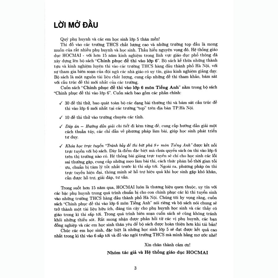 Chinh Phục Đề Thi Vào Lớp 6 Môn Tiếng Anh