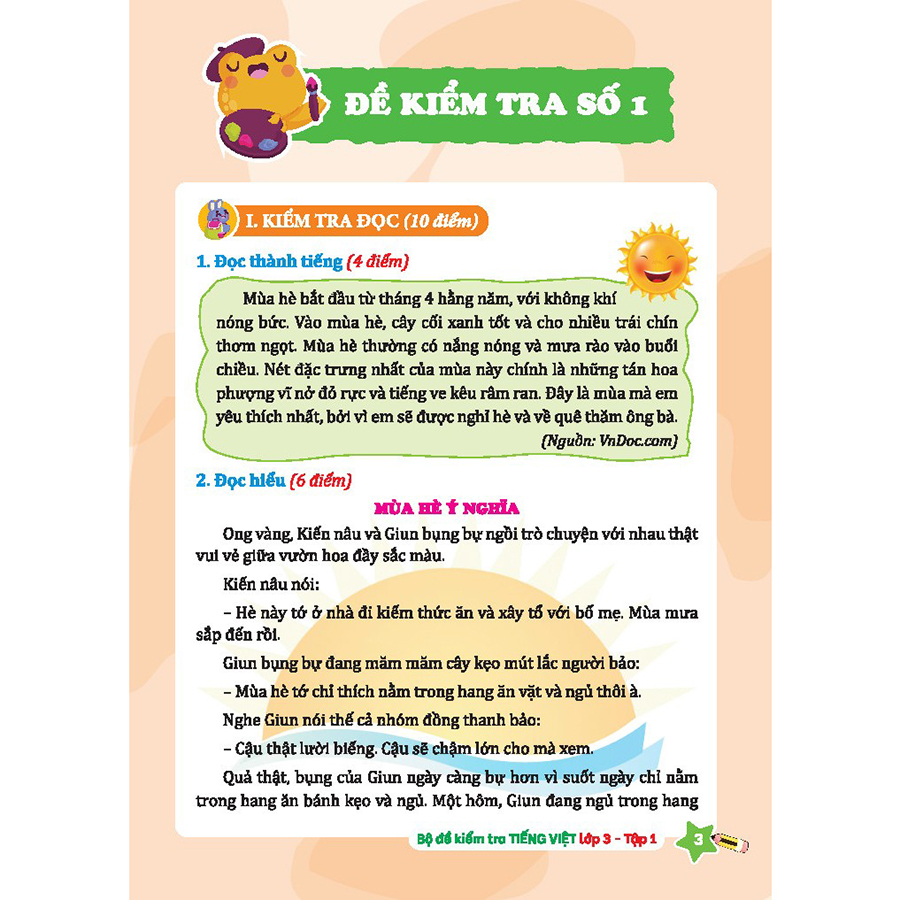 Bộ Đề Kiểm Tra Tiếng Việt Lớp 3 Tập 1 (Kết Nối Tri Thức Với Cuộc Sống)