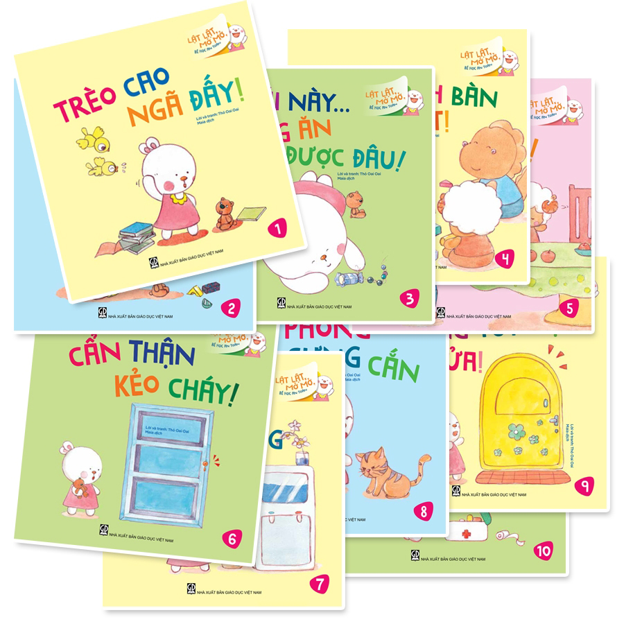 Bộ Sách Lật Lật, Mở Mở, Bé Học An Toàn (10 Cuốn)
