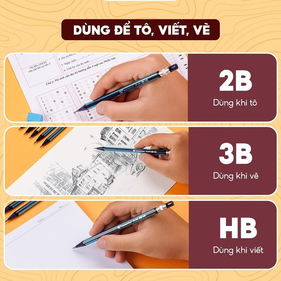 Bút Chì Bấm Mechanical Thiên Long Pc-003, 2.0 mm