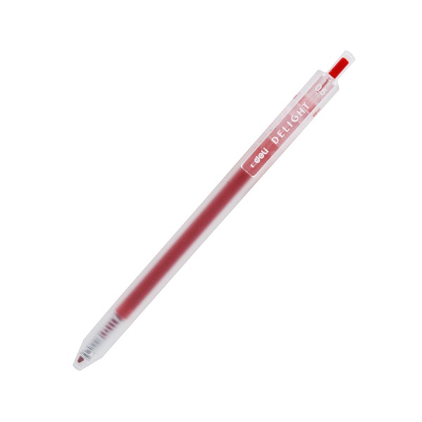 Combo 5 Bút Gel Bấm Deli EG118-RD Màu Đỏ 0.5mm