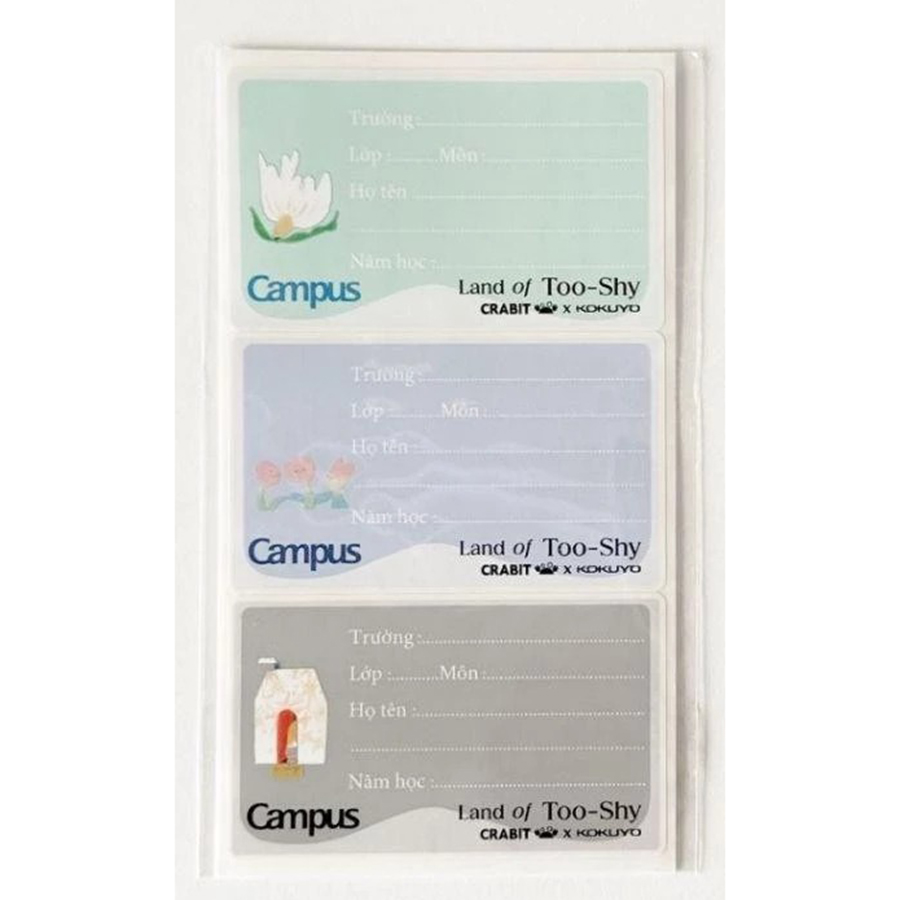 Combo 3 Tập Nhãn Vở Campus Land Of Too-Shy NT-18LTS-02 00094