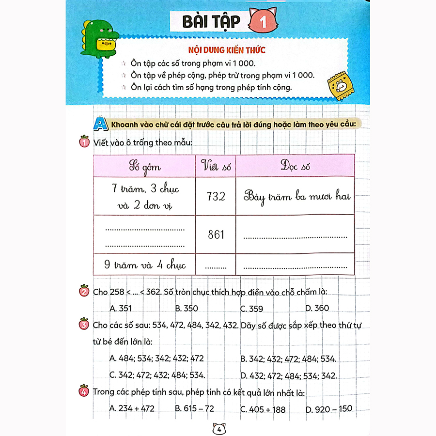 Vở Bài Tập Toán Tăng Cường Lớp 3 Tập 1 Chương Trình SGK Kết Nối Tri Thức Với Cuộc Sống