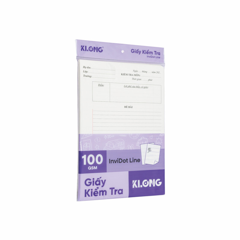 Giấy Kiểm Tra K.Long InviDot Line cấp 2, 3 B5 280 (20 tờ kép/tập)