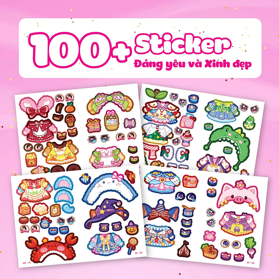 Sách Tô Màu Mini Fashion - Baby Three (100+ Stickers Dễ Thương)