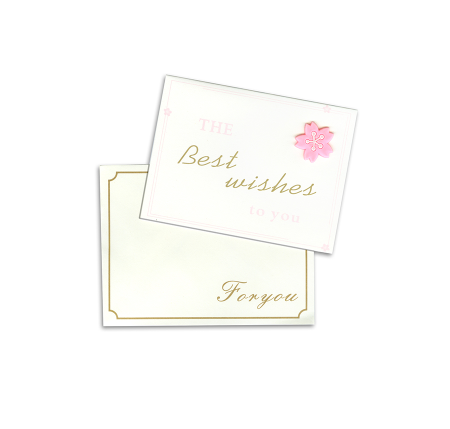 Thiệp Gấp Dán Hình Nổi Best Wishes