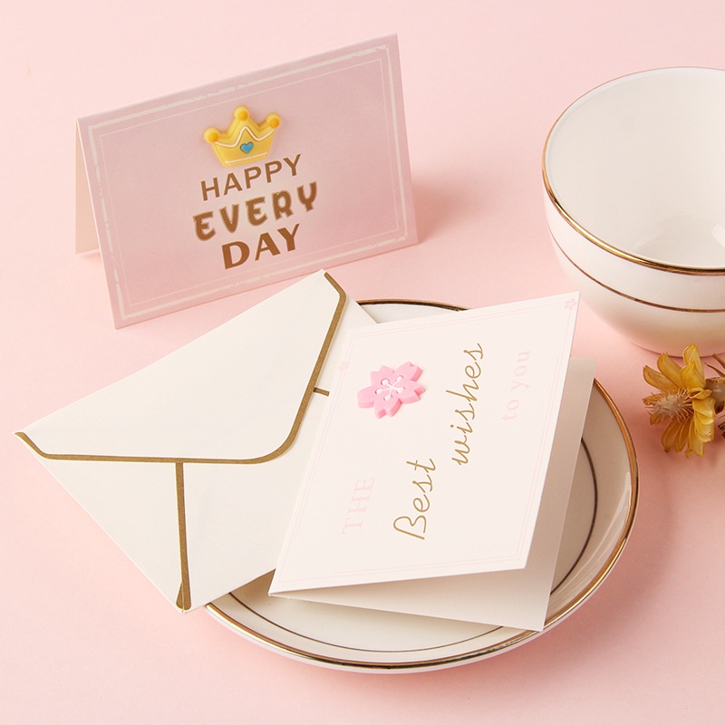 Thiệp Gấp Dán Hình Nổi Best Wishes