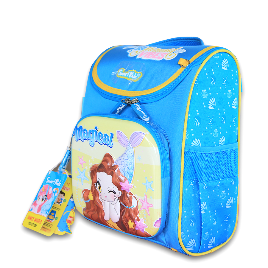 Ba Lô Chống Gù Smartkids Fancy World-Mermaid B-033 Màu Xanh Nhạt
