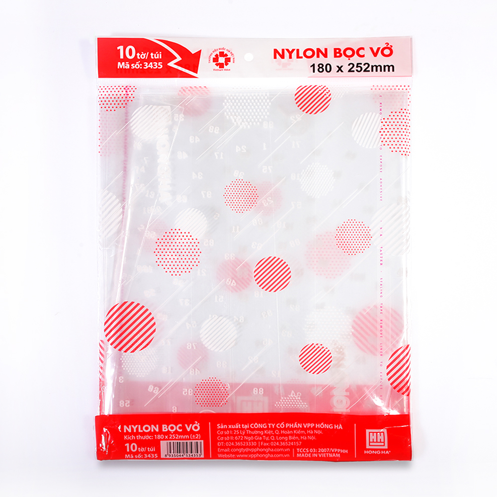 Bọc Vở Nylon Cấp 2 Hổng Hà 3435