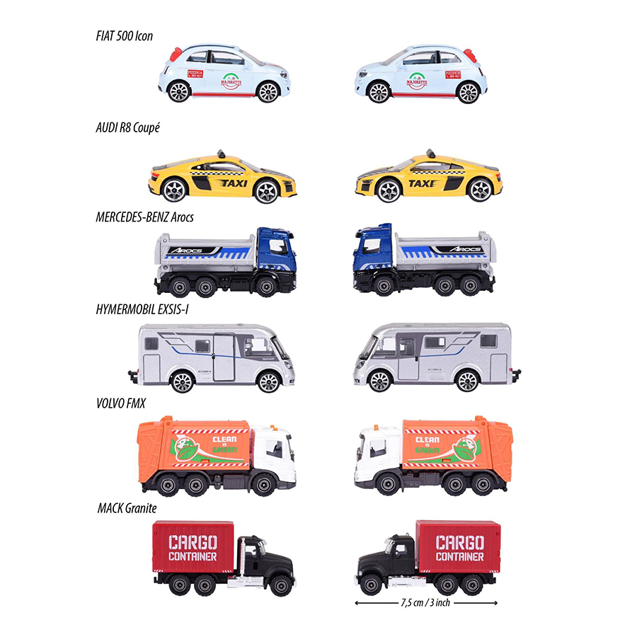 Đồ Chơi Mô Hình Xe Đường Phố Majorette City Assortment, 6-Asst