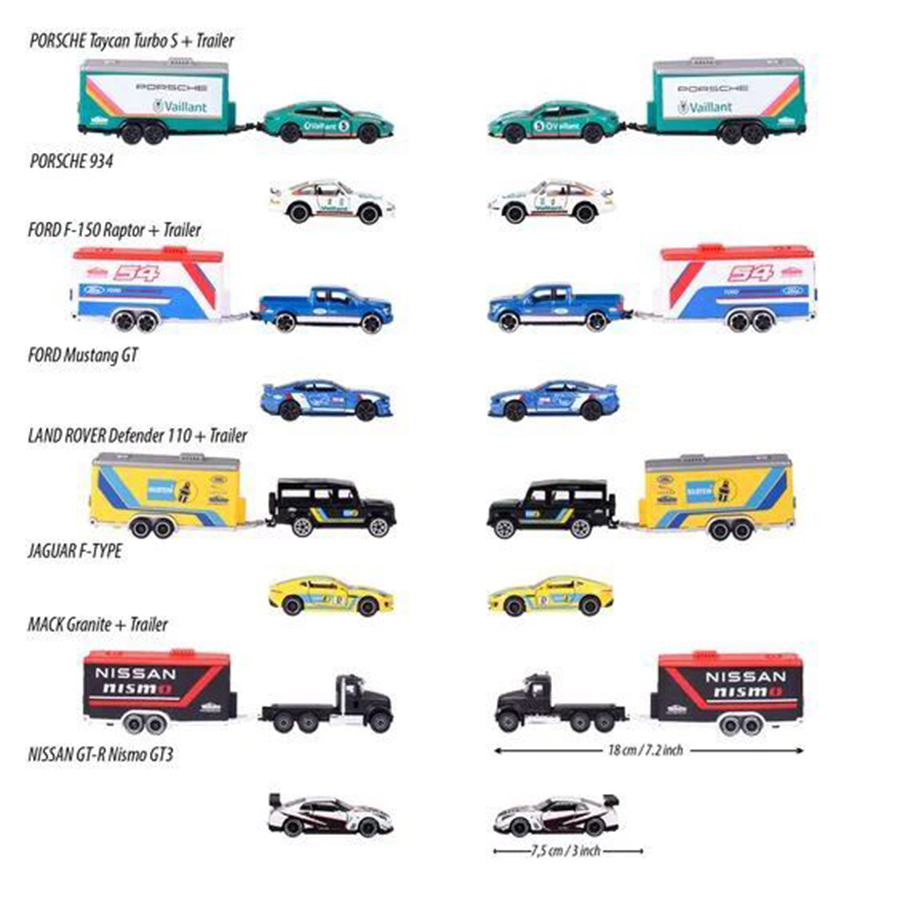 Đồ Chơi Xe Mô Hình Majorette Car Trailer Assortment, 4-Asst.. 212053111