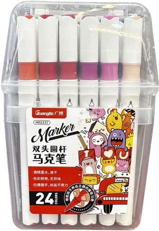 Bút Marker Guangbo 24 Màu 02237 (Tặng Bút Dạ GuangBo 12 Màu H02004)