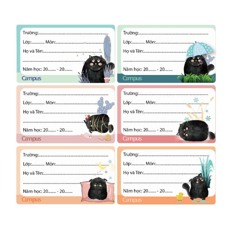 Nhãn Vở Campus Meo 6372