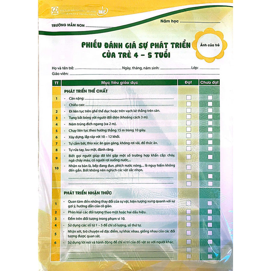 Phiếu Đánh Giá Sự Phát Triển Của Trẻ 4-5 Tuổi