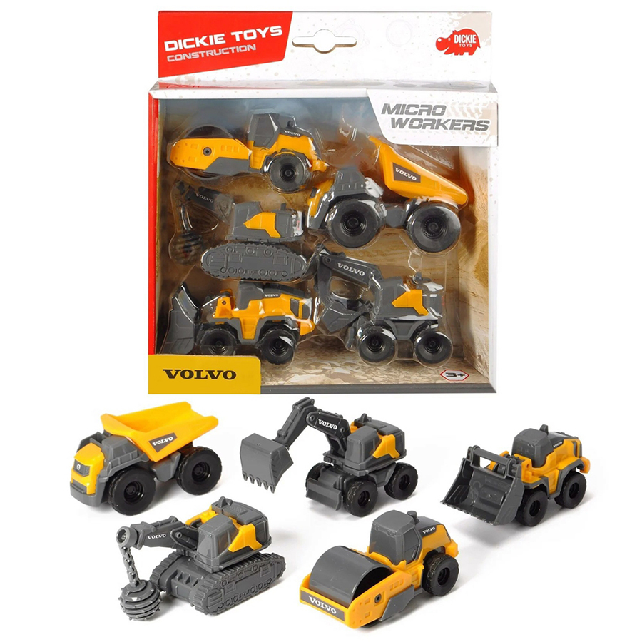 Bộ Đồ Chơi Xe Xây Dựng Dickie Toys Volvo Micro Workers 203722008