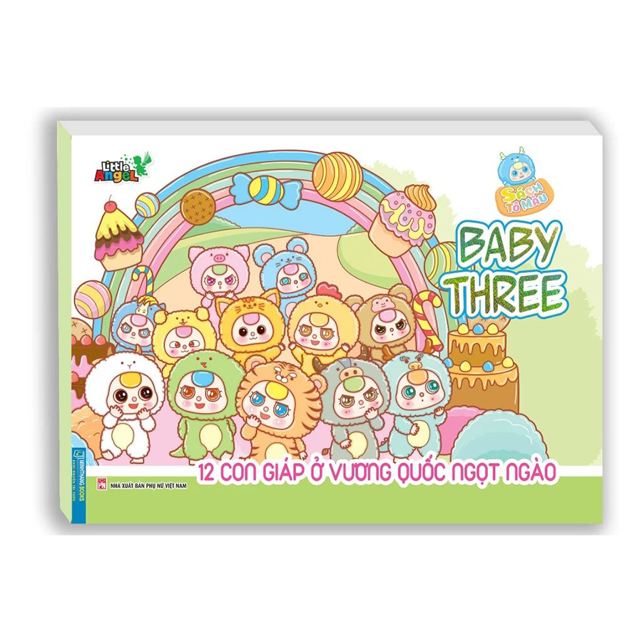 Sách Tô Màu Baby Three - 12 Con Giáp Ở Vương Quốc Ngọt Ngào