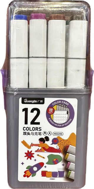 Bút Marker Guangbo 12 Màu Cao Cấp GUBH02296