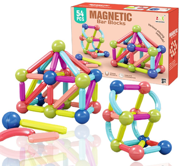 Bộ Đồ Chơi Xếp Hình Nam Châm Thông Minh Magnetic Cao Cấp Cho Bé (54 Chi Tiết) 096F3