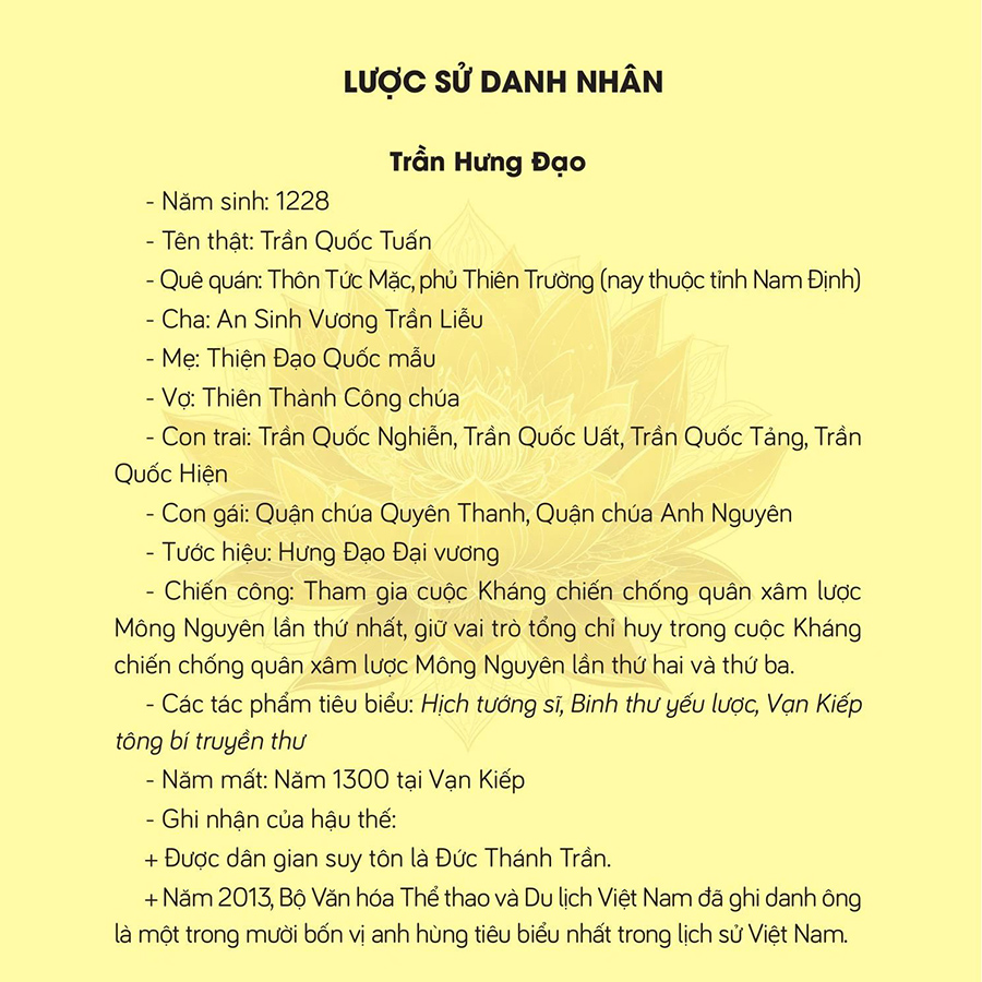 Khí Phách Lạc Hồng - Trần Hưng Đạo - Vị Tướng Kiệt Xuất Lưu Danh Muôn Thuở