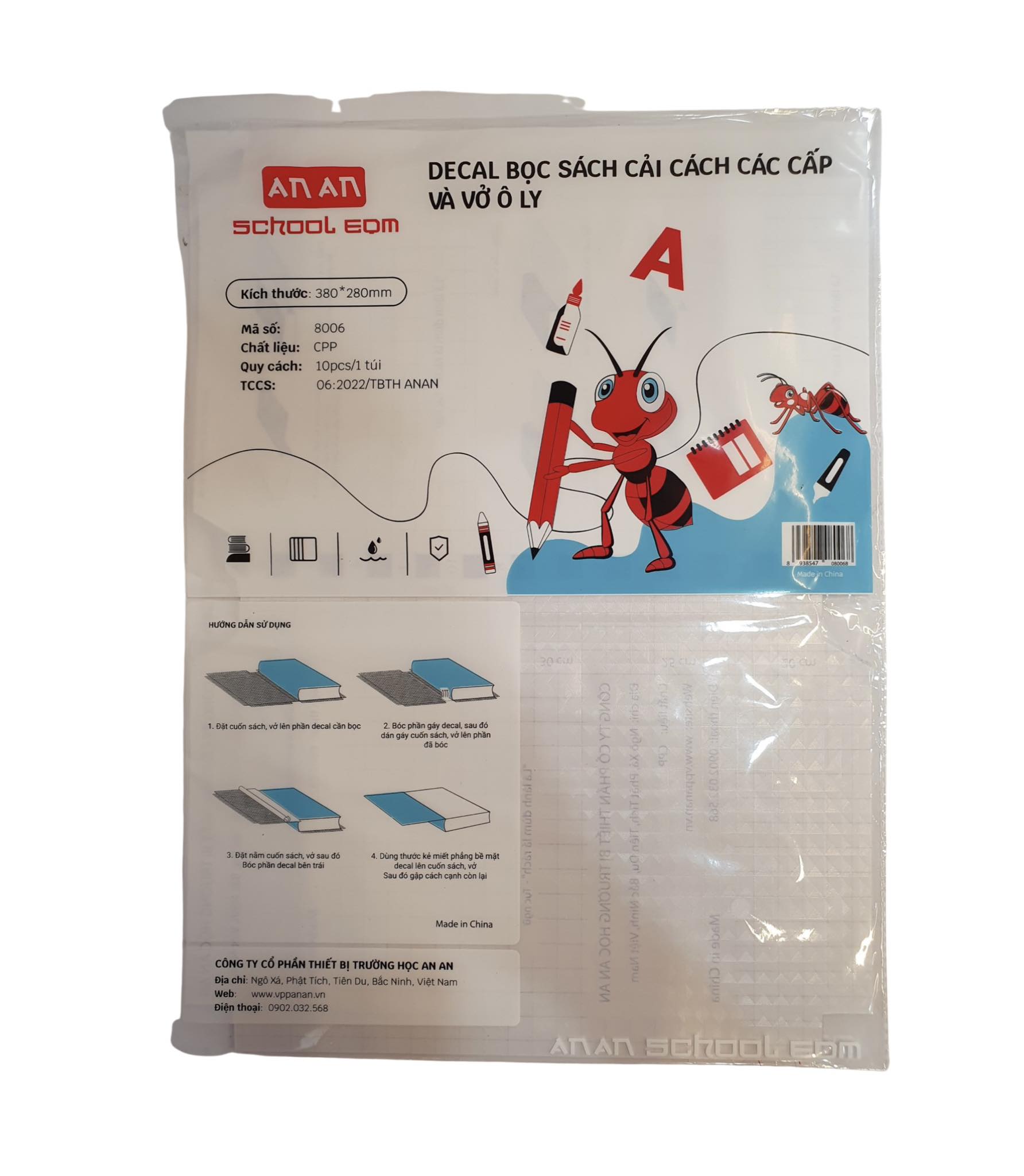 Bọc Vở Đề Can B5 8006 28*38