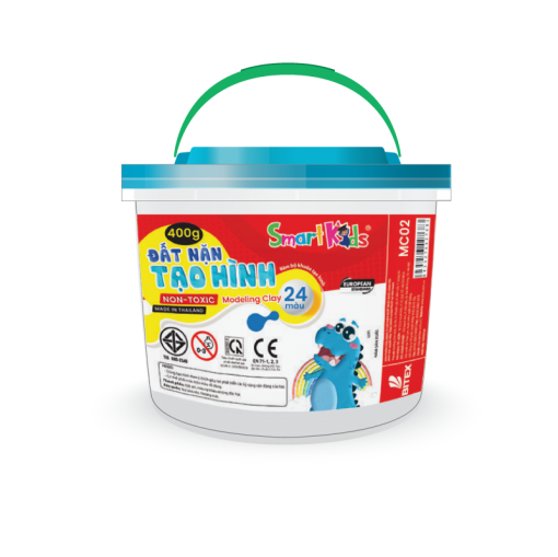 Đất Nặn Smartkids Hộp Nhựa MC02 400g + 5 Khuôn