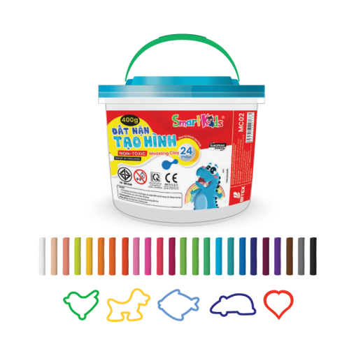 Đất Nặn Smartkids Hộp Nhựa MC02 400g + 5 Khuôn