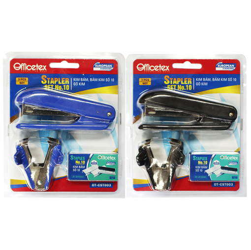 Combo Bấm Kim Officetex OT-CST003 (1 Bấm Kim, 1 Gỡ Kim, 1 Hộp Kim Bấm)