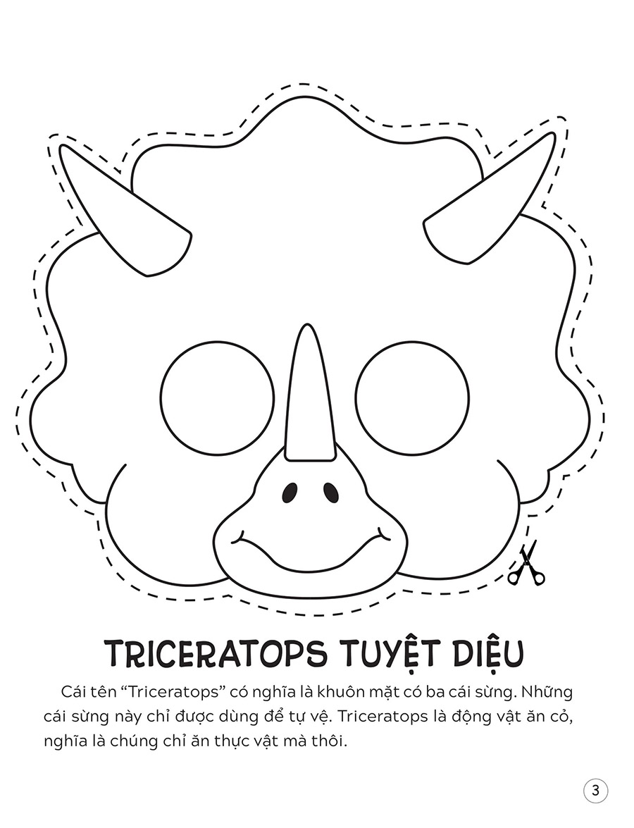 Sách Mặt Nạ - Cắt + Tô Màu Khủng Long