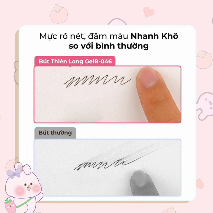 Bút Gel Thiên Long Màu Hồng - Mực Xanh GELB-046