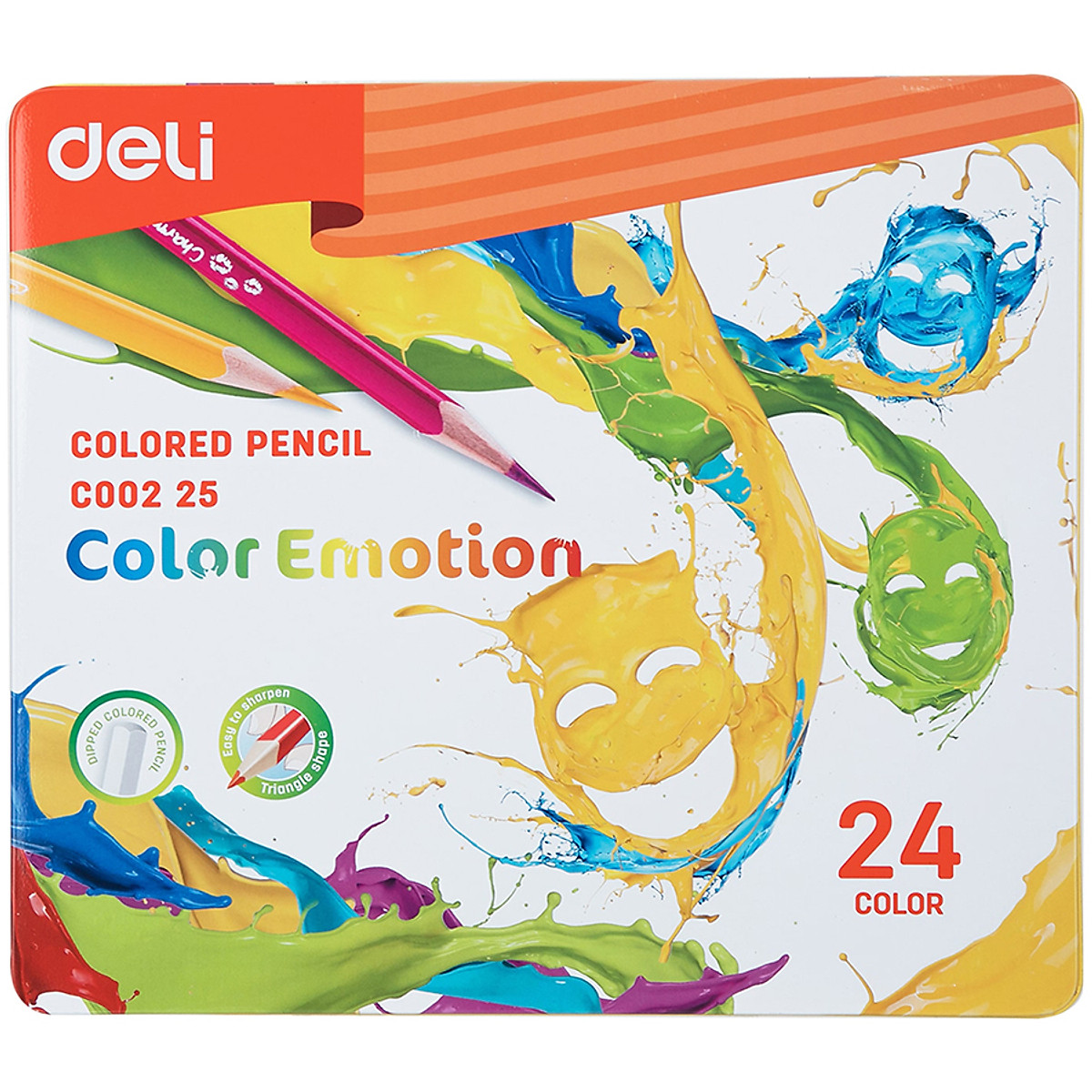 Bút Chì Deli 24 Màu Hộp Sắt Emotion EC00225