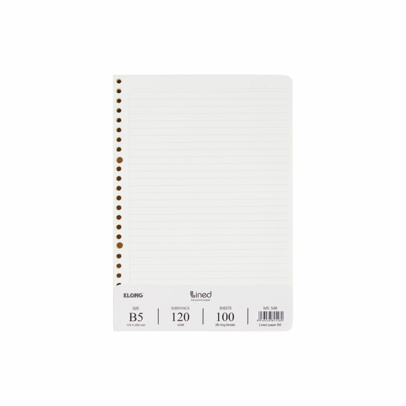 Ruột Sổ Kẻ Ngang K.Long B5 Còng Nhựa 548