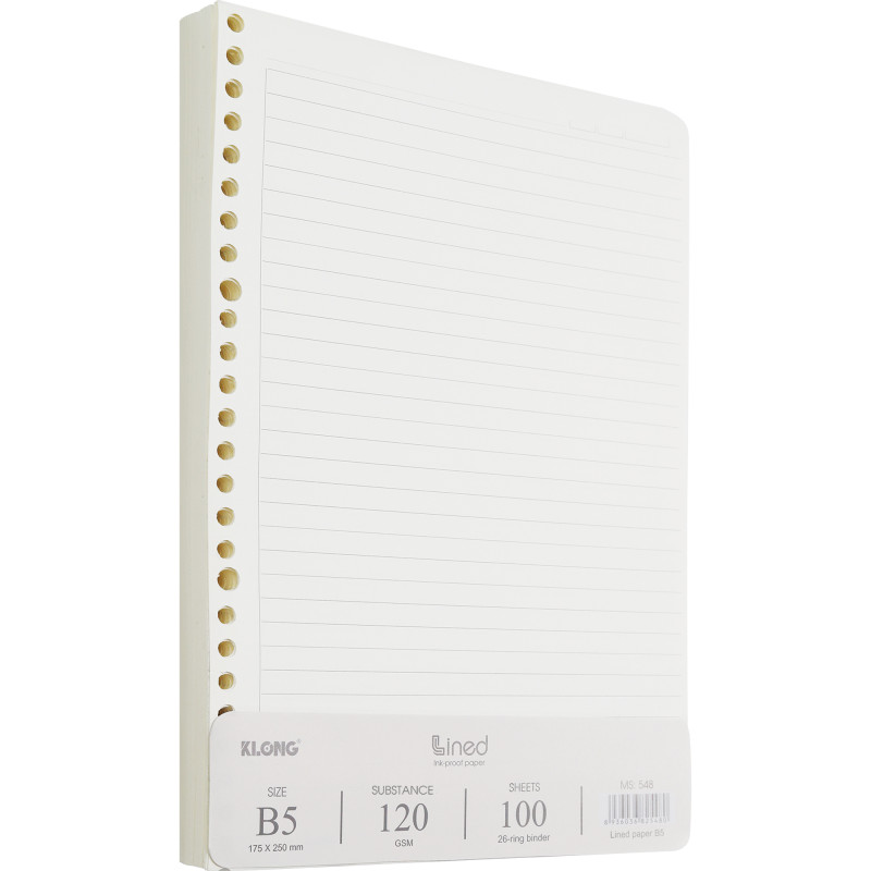 Ruột Sổ Kẻ Ngang K.Long B5 Còng Nhựa 548
