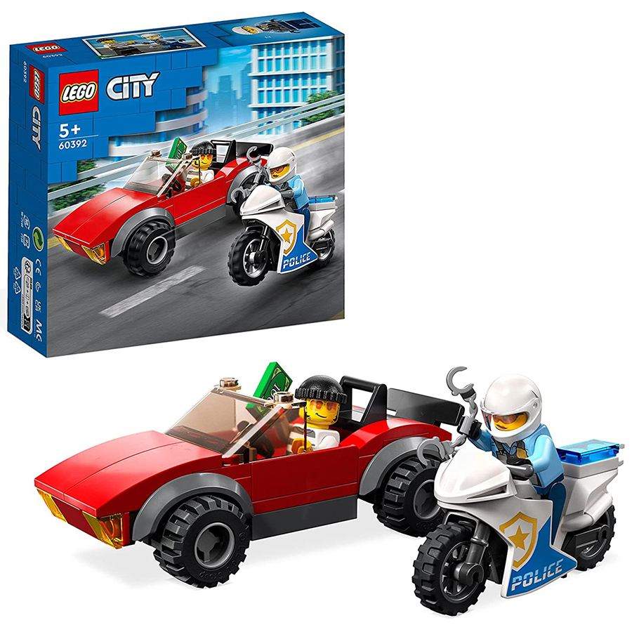 Đồ Chơi Lắp Ráp Lego Mô Tô Cảnh Sát Truy Đuổi Tội Phạm 60392
