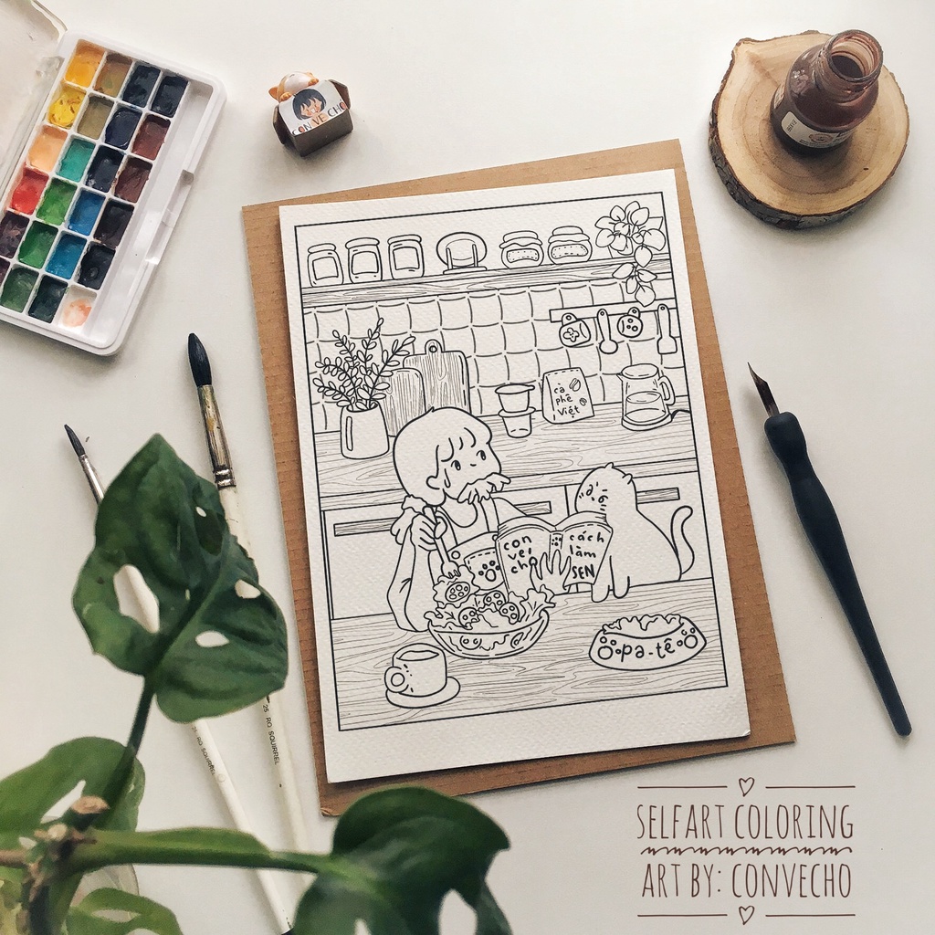 Postcard Mèo Hạnh Phúc SA-A014 (5 Tranh)