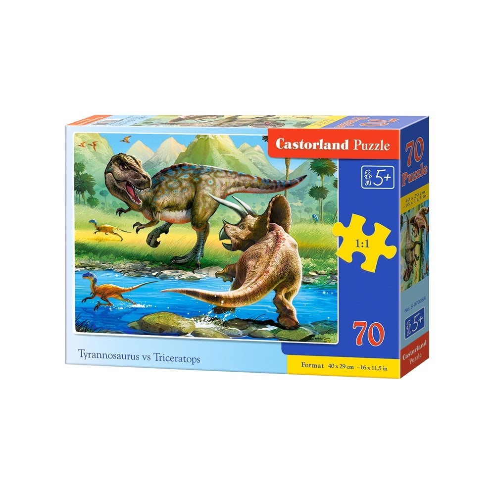 Đồ Chơi Xếp Hình 70 Mảnh Khủng Long Tyrannosaurus Vs Triceratops Castorland B-070084