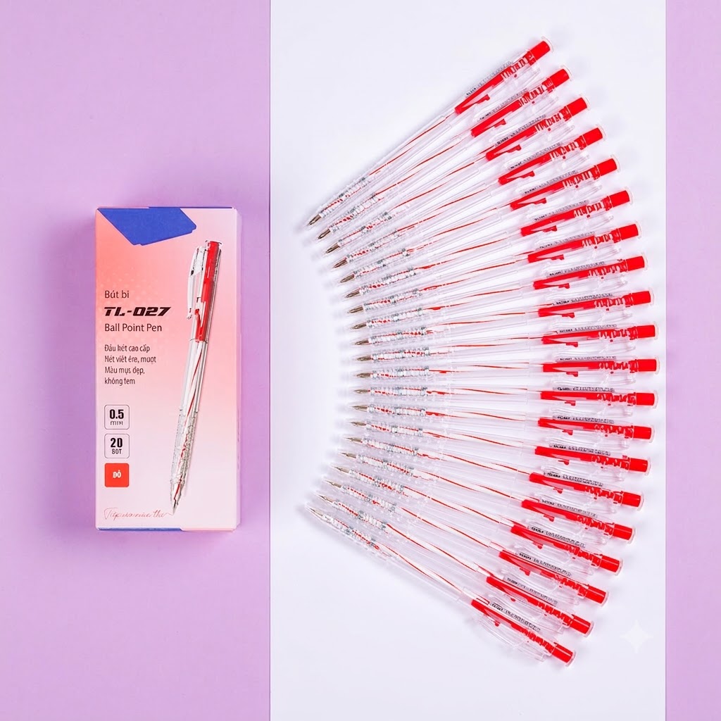 Bút Bi Thiên Long TL-027 Mực Đỏ