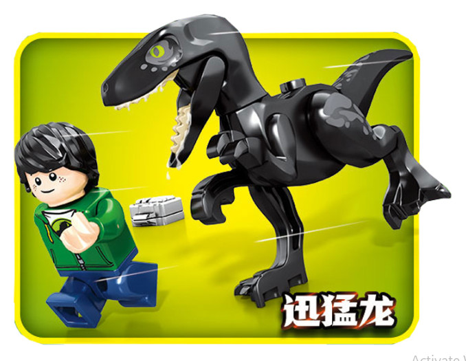Đồ Chơi Xếp Hình Khủng Long Raptor Đen Sembo-205005