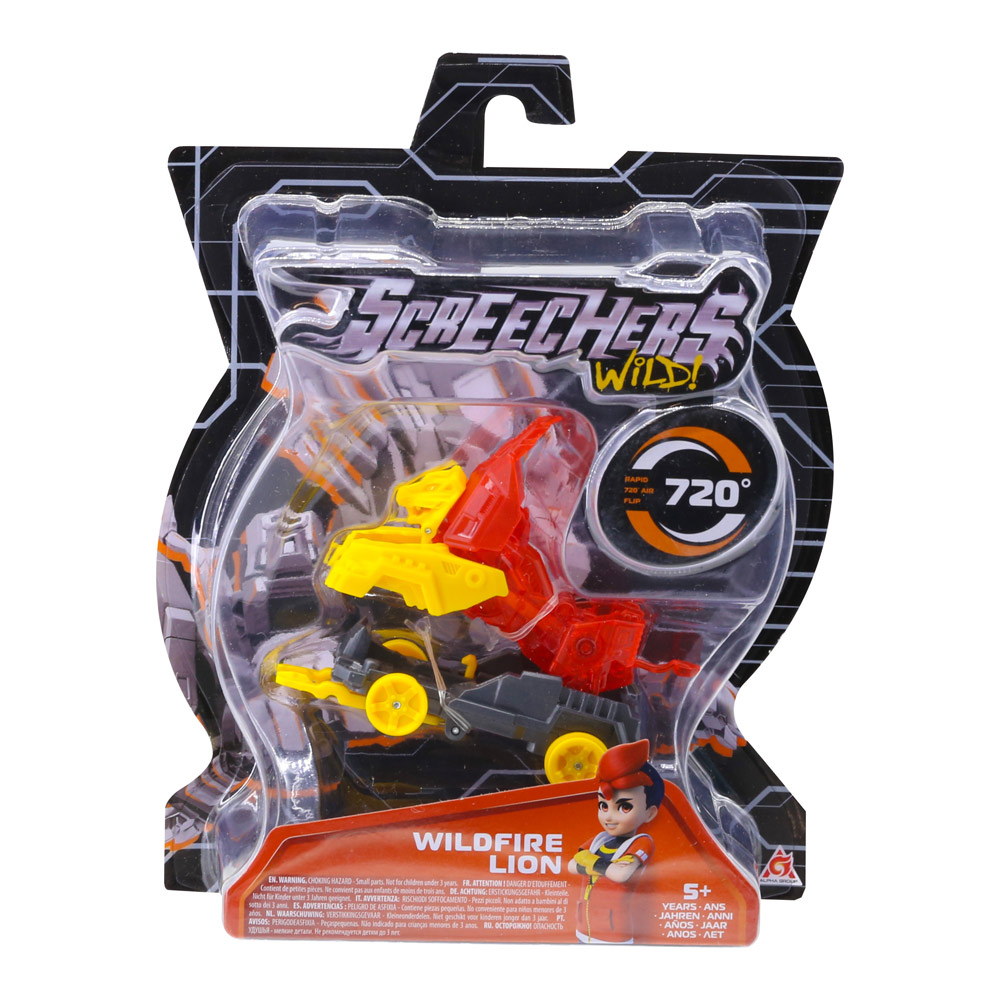 Đồ Chơi Xe Biến Hình Sư Tủ Rực Lửa Wildfire Lion - Screechers Wild 4 EU685004