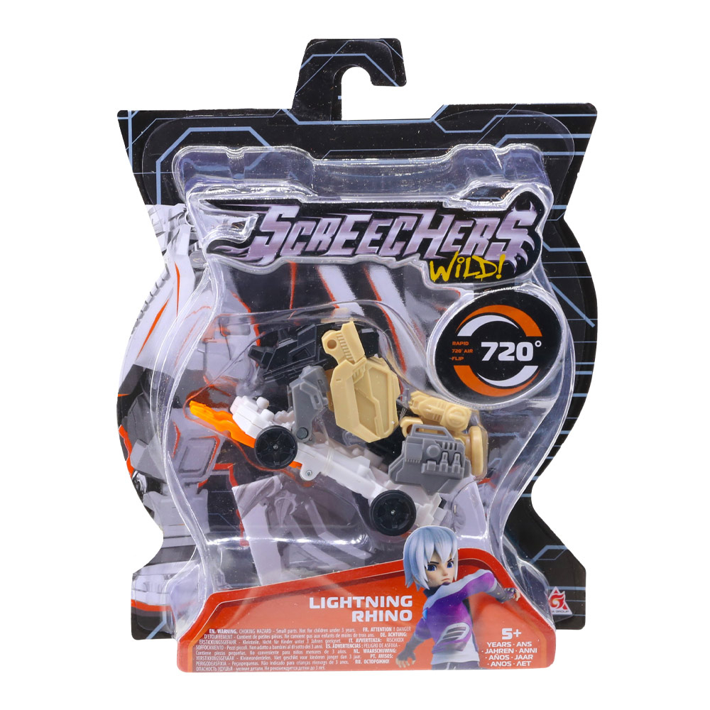 Đồ Chơi Xe Biến Hình Tê Giác Sấm Sét Lightning Rhino - Screechers Wild 4 EU685005